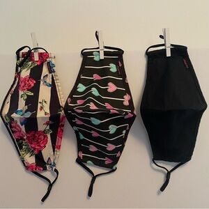 Betsey Johnson Reusable Washable Adult Face Masks Set Of 3
